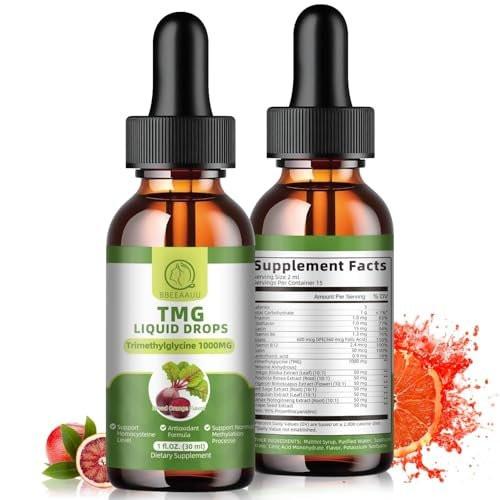 TMG Supplements 1000MG - Trimethylglycine Liquid Drops, Betaine High Absorption, Supports Methylation, Liver Wellness & Cognitive, Non-GMO, Vegan, Blood Orange Flavor, 1 Fl.Oz (2 Pack) - görsel 18