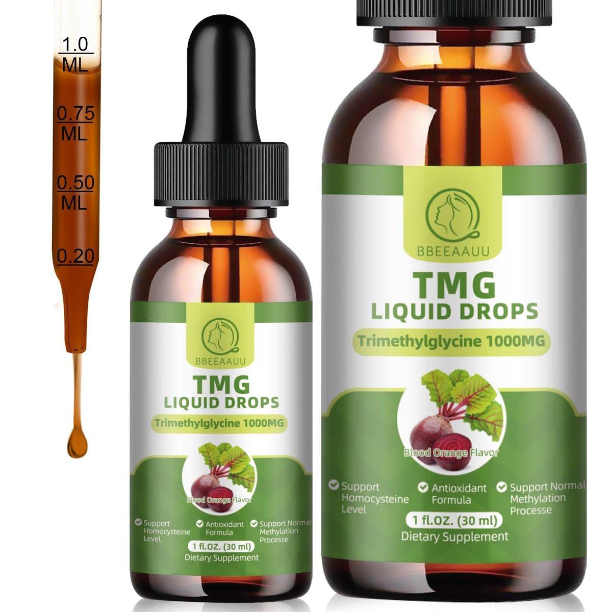 TMG Supplements 1000MG - Trimethylglycine Liquid Drops, Betaine High Absorption, Supports Methylation, Liver Wellness & Cognitive, Non-GMO, Vegan, Blood Orange Flavor, 1 Fl.Oz (2 Pack) - görsel 15