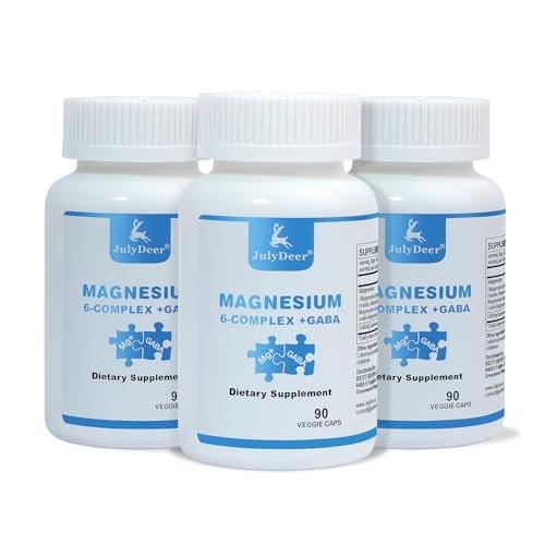 3 Bottles Sixfold Magnesium Complex | 350mg of Magnesium Glycinate, Malate, Citrate, Taurine, Oxide, Mg+ for Muscles,Nerves,& Energy, GABA Sleep Support | High Absorption | Vegan | 90 Capsules - görsel 1