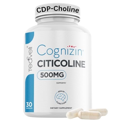 Teaveli Cognizin Citicoline - 500mg CDP Choline Capsules - Clinically Studied Brain Supplement to Support Clarity, Concentration and Memory – Most Bioavailable Form of Choline Supplements - 30 Servings - görsel 2