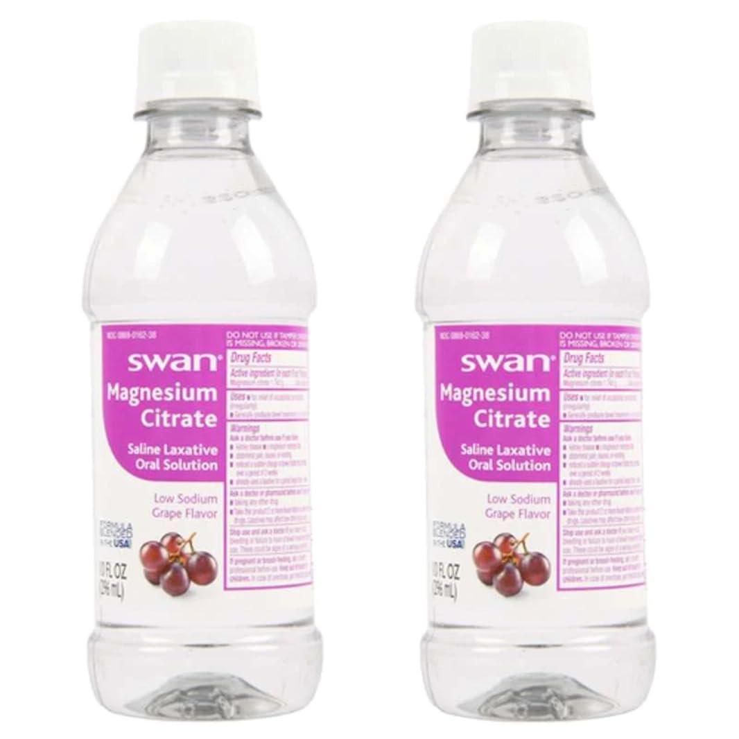 Swan Magnesium Citrate Oral Laxative Solution for Occasional Constipation Grape Flavor (2-10oz Bottles) - görsel 1