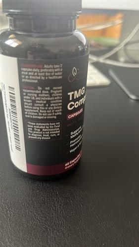 TMG Trimethylglycine Supplement with Methyl B Complex - 500mg Betaine TMG Supplement with Methylated Vitamin B Co Factors for Homocysteine Heart & Liver Support - Vegan & Non-GMO (1 Month Supply) - görsel 12