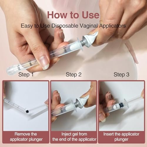 40 Pack Disposable Vaginal Cream Applicators, Lube Injector Syringes, Fits Preseed, Suppository, Lub-RIC-Ants, Premarin, Gels, Lubricants, Feminine Care Applicator - Comfort Tip and Dosage Markings - görsel 7