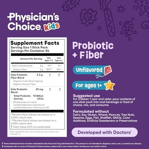 Physician's Choice Kids Probiotic + – Serving Size: 1 packet (3 g) – Image 7