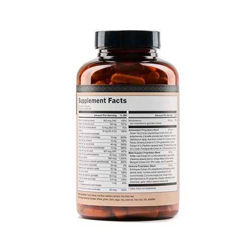 NatureWise Multivitamin for Men - Daily Male Support - Minerals & Herbs for Energy, Performance, Immunity - with Vitamin A, C, D, B-Complex - Soy & Gluten-Free, Non-GMO - 180 Capsules (3-Month Supply) - görsel 10