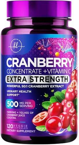 Cranberry Extract 500mg Per Serving Supplement Pills - 3X Strength Concentrated Whole Fruit Cranberry with Vitamin C, Triple Strength for Cleanse & Urinary Tract Health Support - 120 Capsules - görsel 10