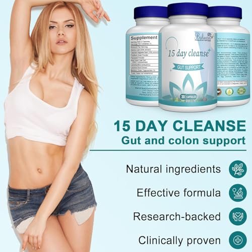 15 Day Cleanse, Gut and Colon Support, Advanced 15 Day Gut Cleanse Detox for Women & Men with Senna, Cascara Sagrada & Psyllium Husk, Non-GMO, 30 Capsules - görsel 12