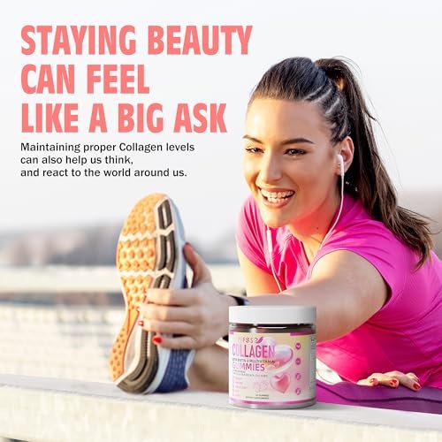 VIFSSG Collagen Peptide Gummies for Women, 60 Gummies Sugar-Free Hydrolyzed, Extra Strength 2500mg Protein Type I,II,III,V,X with 15000mcg Biotin and Vitamin A B6 B12 C D E for Hair Skin Nail