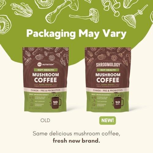 360 Nutrition Instant Mushroom Coffee with Chaga Superfood Mushroom and Prebiotics, Probiotics for Gut Health, and Focus Support | Dark Roast, No Added Sugar 5 oz (Gut Blend) - görsel 11