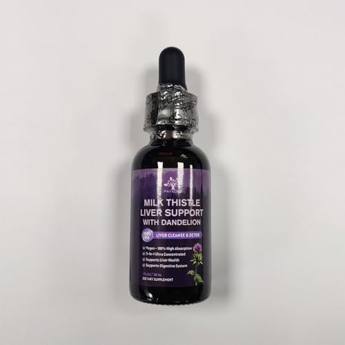 (2 Pack) Milk Thistle Liquid Drops Silymarin 1000mg, Liver Supplement Detox & Cleanse with Dandelion & Artichoke, Milk Thistle Organic Extract for Support Repair Liver Health, Vegan, Non-GMO, 1 Fl Oz - görsel 5