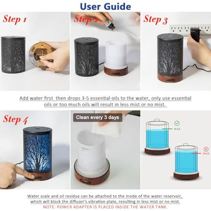 EQUSUPRO Essential Oil Diffuser Aromatherapy – Ultrasonic Technology: Whisper-quiet operation ensures no – Image 5