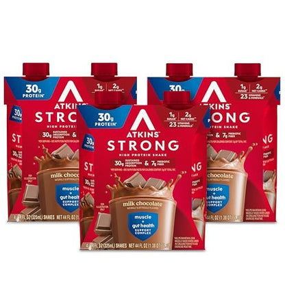 Atkins Strong High Protein Shake, Milk – 7g Prebiotic Fiber: Promotes a healthy gut microbiome, aiding digestion – Image 2