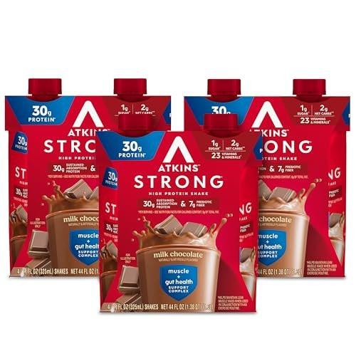 Atkins Strong High Protein Shake, Milk – 1g Sugar: Low sugar formula helps manage blood sugar levels and supports – Image 3