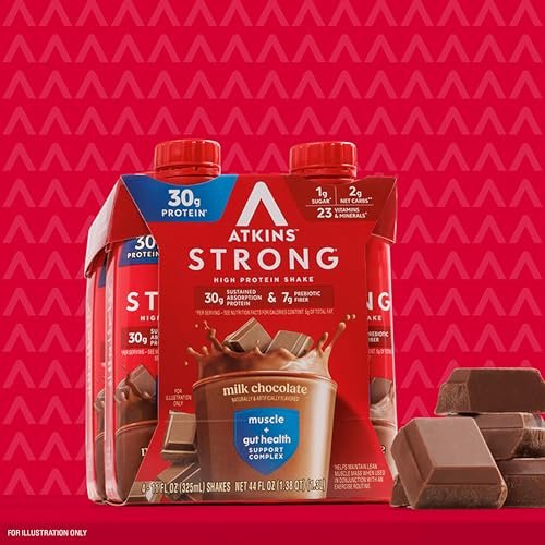 Atkins Strong High Protein Shake, Milk – 1g Sugar: Low sugar formula helps manage blood sugar levels and supports – Image 13