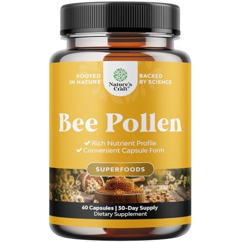 Bee Pollen Pills for Breast Growth 60 Ct - Bee Pollen Supplement 1000mg Serving with Naturally Occurring B Vitamins Minerals & Enzymes - Breast Support Supplement - Vegetarian Non-GMO & Gluten Free - görsel 17