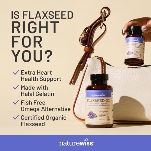 NatureWise Flaxseed Oil 1200 mg, Fish Free Omega 3 6 9 with 720mg ALA - CCOF Certified Organic Flaxseed Oil - Plant-Based Omega - Cold Pressed, Non-GMO - 60 Softgels [2-Month Supply] - görsel 10