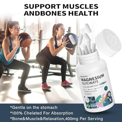 Magnesium Glycinate 400 MG per Serving 100% – Supports Relaxation and Sleep: Magnesium glycinate is often – Image 9