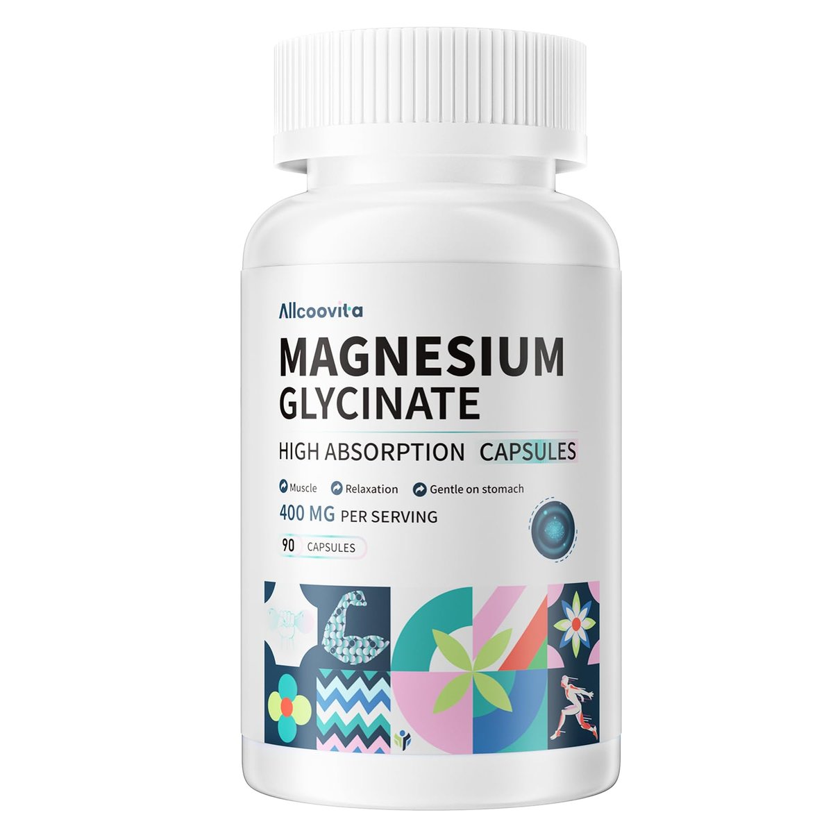 Magnesium Glycinate 400 MG per Serving 100% – Gentle on the Stomach: Unlike magnesium citrate or oxide, which can – Image 2