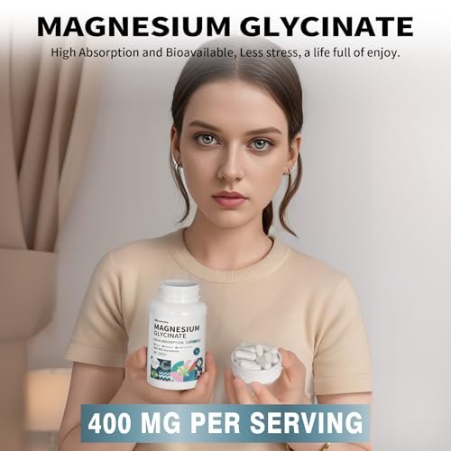 Magnesium Glycinate 400 MG per Serving 100% – Gentle on the Stomach: Unlike magnesium citrate or oxide, which can – Image 7