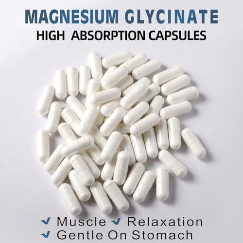 Magnesium Glycinate 400 MG per Serving 100% Chelated for High Absorption, Gentle On Stomach, Non-GMO, 180 Vegetarian Capsules – Image 11