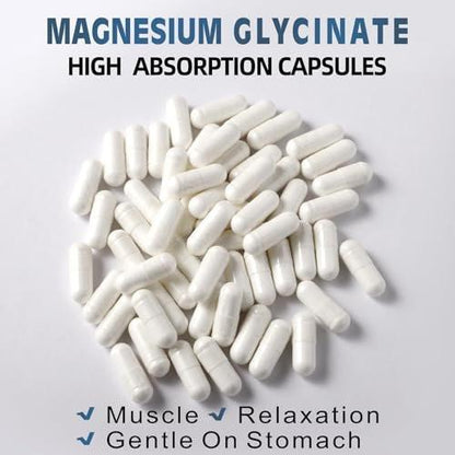 Magnesium Glycinate 400 MG per Serving 100% Chelated for High Absorption, Gentle On Stomach, Non-GMO, 180 Vegetarian Capsules – Image 11