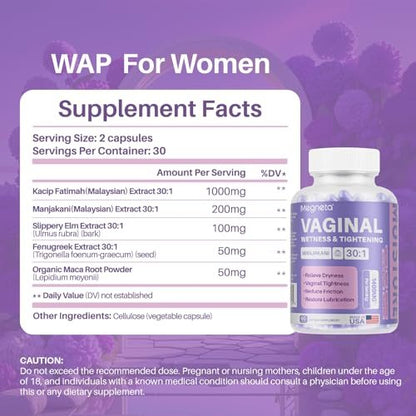 MEGNETA Vaginal Tightening Capsules for – pH Balance Maintenance: Manjakani, derived from oak galls, helps – Image 2