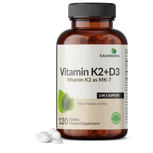 Futurebiotics Vitamin K2 with D3, 2 in 1 Support, 5000 IU Vitamin D3 & 90 mcg Vitamin K2 MK-7 Non-GMO, 120 Tablets - görsel 13
