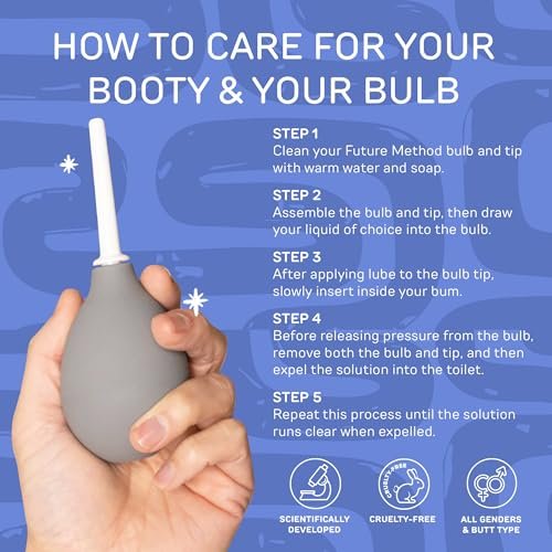 Reusable Anal Douche Bulb - Sarolit Enema – Color: Blue (bulb), White (nozzle) – Image 8