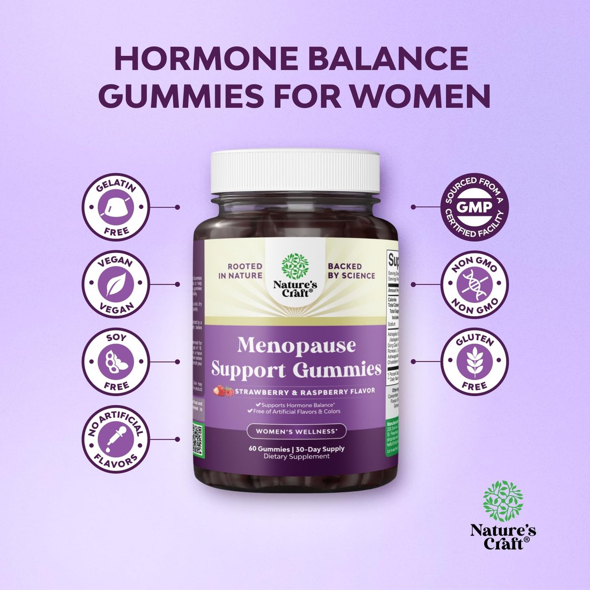 Womens Menopause Gummies with Dong Quai - Menopause Vitamins for Women with Ashwagandha - Holistic Support for Hot Flashes Night Sweats and Mood Swings - Pre & Post Supplements - 60 Count - görsel 12