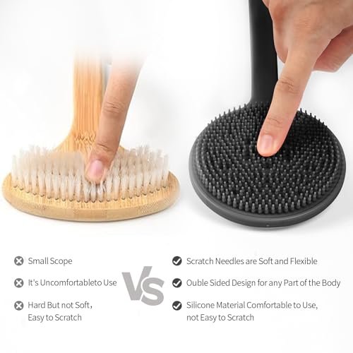 Back Scratcher, 2Pack Gifts for Men Back Scratcher, 2025 New with 2 Silicone Scratch Surface, Deep Back Scrubber for Men/Women, Long Handle Backscratchers for Adults - görsel 6
