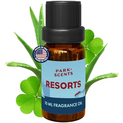 Park Scents Resorts – Floridian Theme Park Luxury Hotel Fragrance Oil – Clover, Aloe, Citrus & Daisy Scented Essential Oils for Diffusers, Home, Aromatherapy, Gifts for Women, Sister, Hostess (10ml)