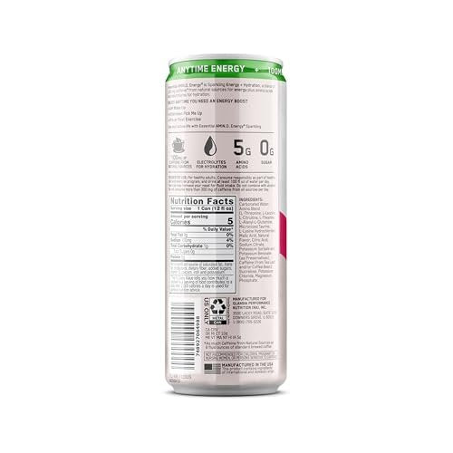 Optimum Nutrition Amino Energy Sparkling Hydration Drink, Electrolytes, Caffeine, Amino Acids, BCAAs, Sugar Free, Berry Burst, 12 Fl Oz, 12 Pack - görsel 12