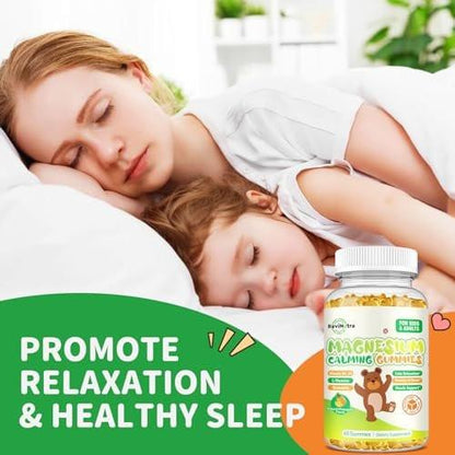 Magnesium Gummies for Kids - Magnesium Glycinate Gummies Supplement with L-Theanine, Vitamin B6, D3 for Adults & Kids, Calm Magnesium for Sleep, Relaxation, Brain, Bones, Sugar Free Pineapple 60ct