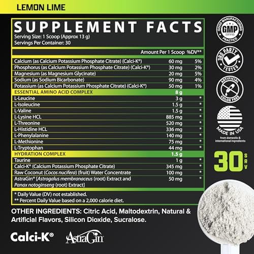 Nutrex Research EAA Hydration | EAAs + BCAA Powder | Muscle Recovery, Strength, Muscle Building, Endurance | 8G Essential Amino Acids + Electrolytes | (Packaging May Vary) 30 Servings (Lemon Lime) - görsel 10