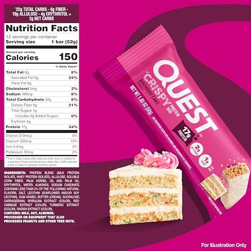 Quest Nutrition Crispy Birthday Cake Protein – Gluten Free: Made without gluten, suitable for those with gluten – Image 3