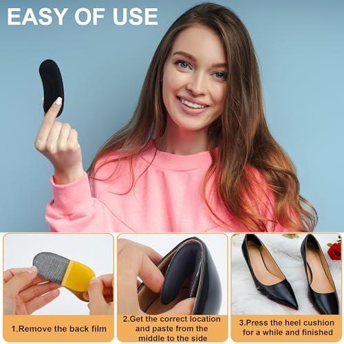 6 Pairs Heel Grips Pads for Loose Shoes - Half Size Reducer, Anti-Slip & Blister Prevention for Heels - Fits Heels, Flats, Sneakers, Loafers & Dress Shoes - görsel 6