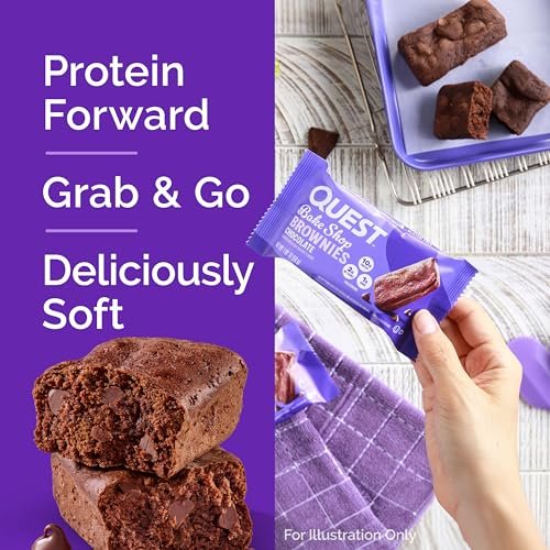 Quest Nutrition Bake Shop, Chocolate Brownies, 10g Protein, 2g Net Carbs, 1g Sugar, Protein Snack, 10 Count - görsel 4