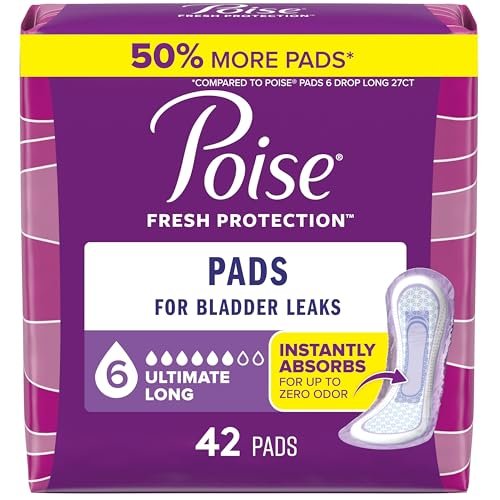 Poise Incontinence Pads & Postpartum – Ultimate Absorbency: Rated 6 drops for heavy bladder leakage, these pads – Image 1