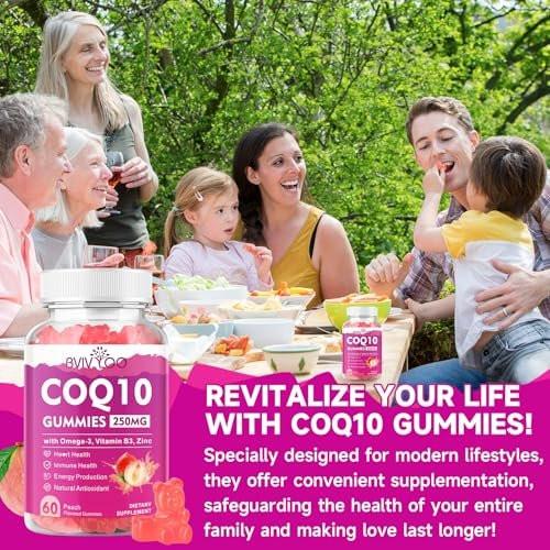 Sugar-Free CoQ10 Gummies 250mg, Plus Omega-3, Vitamin B3 & Zinc, Magnesium - High Absorption Coenzyme Q10 Supplements for Heart Health, Cellular Energy, & Antioxidant Support, 60 Count - görsel 7