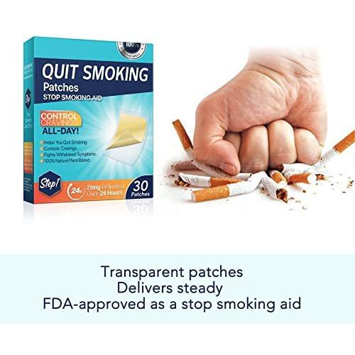 21mg Quit Smoking Patches, Step 1 Stop Smoking Aids Patches, 30 Count Quit Smoking Stickers that Work with 2 Weeks, Anti Smoking Patches, Easy & Effective Anti-Stickers - görsel 5