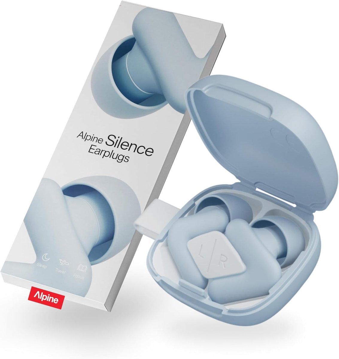 Alpine Silence Earplugs for Sleep, Focus & – V-Shape Snug Fit: The unique V-shape design mirrors the ear canal's – Image 1