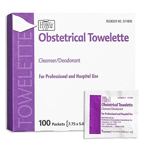 Hygea Obstetrical Towelette, Postpartum Care, Feminine Personal Cleansing Wipe, With Benzalkonium Chloride, Individually Wrapped, 100 Wipes Per Box - görsel 1