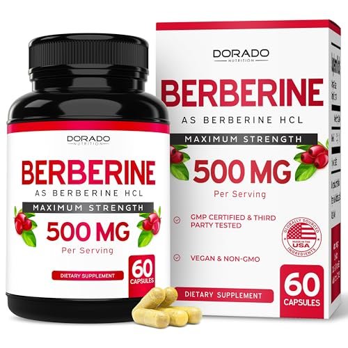 Berberine Supplement 500mg Per Serving (60 Capsules) Berberine HCL for Gut Health Support for Men and Women - Premium Supplements for Adults - Third Party Tested - Vegan Capsules & USA Made - görsel 13