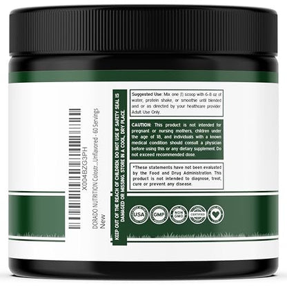 Colostrum Supplement Powder 90g (60 Servings of 1.5g Pure Bovine Colostrum Std. to Contain 20% IgG Immunoglobulins) Grass Fed Powder - No Fillers, Third Party Tested, Unflavored & Non-GMO