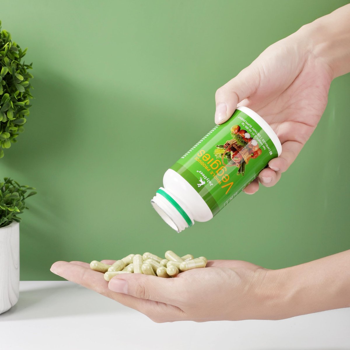 JulyDeer Veggie Supplement Premium Ingredients Natural – 90 Total Vegetarian Capsules | Balance of Natural 18 Whole Veggie Blend | Fresh Superfood Formula with Vitamins and Minerals - görsel 11