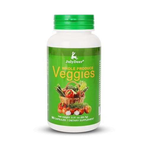 JulyDeer Veggie Supplement Premium Ingredients Natural – 90 Total Vegetarian Capsules | Balance of Natural 18 Whole Veggie Blend | Fresh Superfood Formula with Vitamins and Minerals - görsel 2