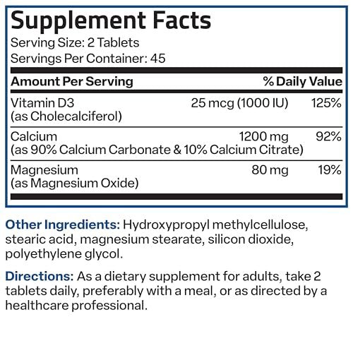 Bronson Calcium 1200 MG Per Serving Sustained Release with Vitamin D3 1000 IU Per Serving Non-GMO, 90 Tablets - görsel 14