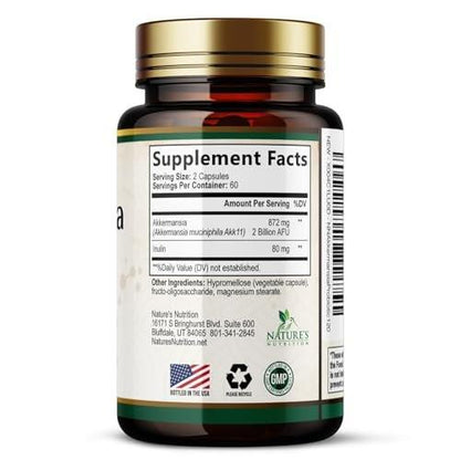Akkermansia Probiotic - Akkermansia 2 Billion AFU Per Serving - Advanced Probiotics Akkermansia Muciniphila Supplement - Digestive Health & GLP-1 Support & Prebiotics - Bottled in USA - 120 Capsules