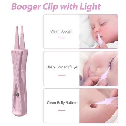 15 Pack Ear Wax Removal Tool Kit with Light - LED Ear Cleaning Kit, Ear Wax Removal for Kids and Adults, Ear Cleaning Tool, Ear Picker Spoon & Ear Tweezers & Spiral Spring Ear Spoon Pink