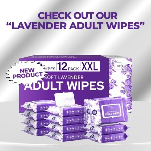 OPTEEL Adult Wipes For Elderly - 8"x13" – Soft and Gentle: The non-woven fiber material is soft on sensitive skin, – Image 2